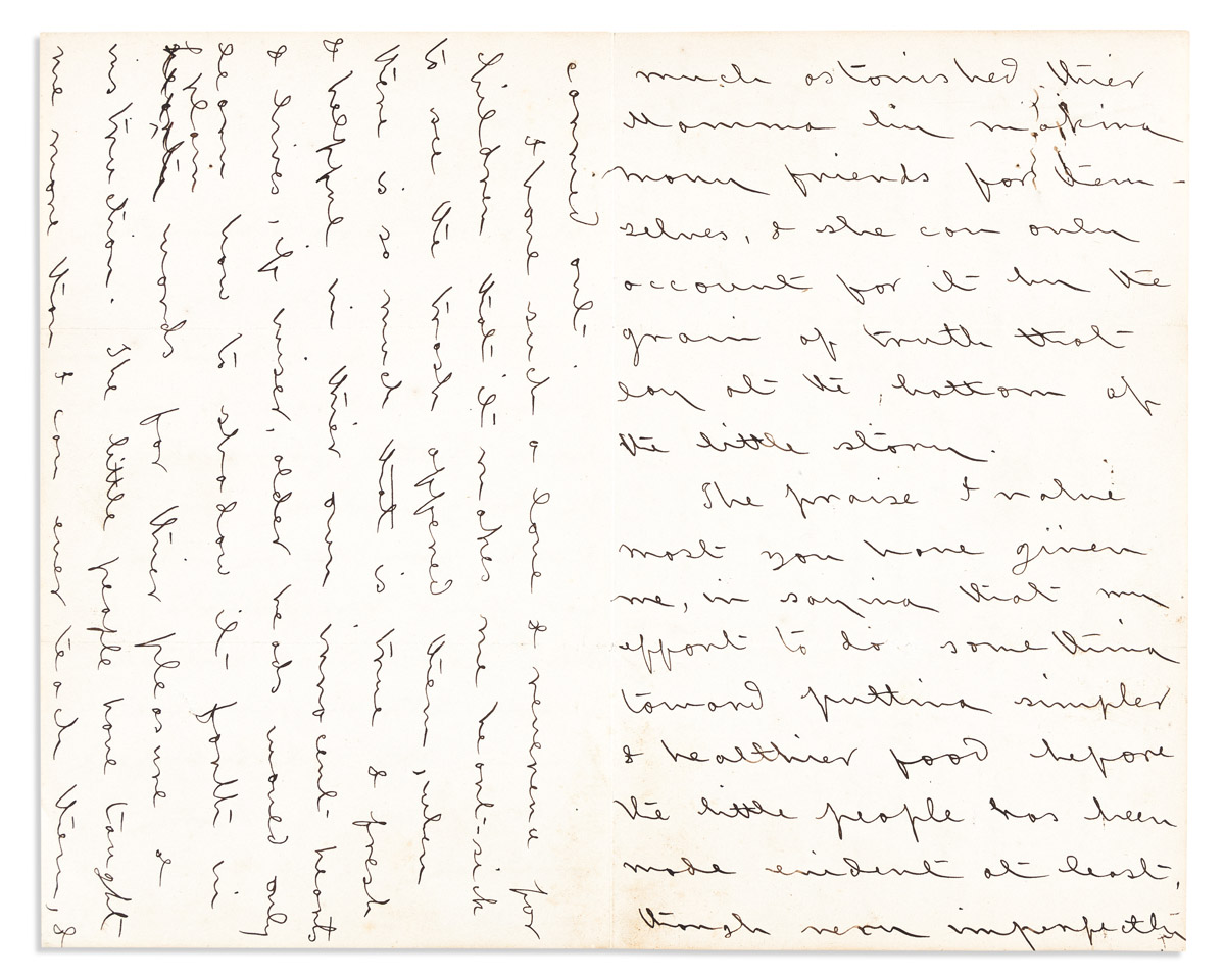 Alcott, Louisa May (1832-1888) Autograph Letter Signed, undated, post-1868.